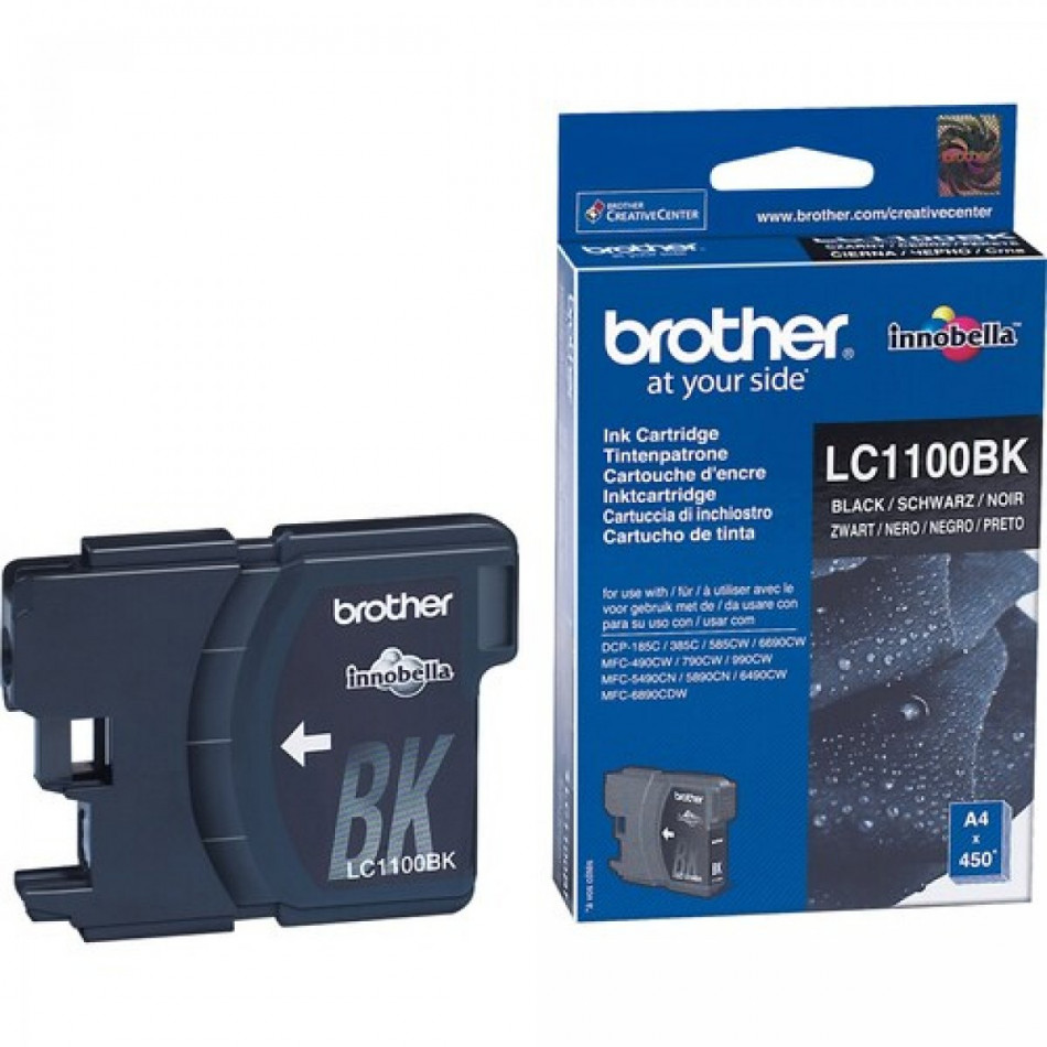 CARTUCHO TINTA BROTHER LC1100BK NEGRO 450 PAGINAS DCP- 385C/ DCP-585CW/ DCP-6690CW/ MFC-490CW