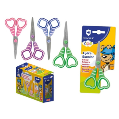 Bismark Kids Sweet Candy Tijera Escolar - Mangos en Plastico - Punta Roma - 4 Diseños Surtidos