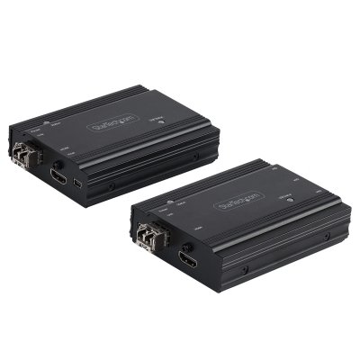 Extensor KVM HDMI de 4K por Fibra - Alargador de Consola Switch KVM con Vídeo HDMI y USB Remoto - hasta 300m (Multimodo) - con 2 Módulos SFP+ MMF de 10Gb - (TX/RX)