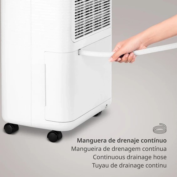 Deshumidificador Ufesa Deshumidificador Wellness Dry 2000 para estancias hasta 40 m2, 12 litros/día, depósito 2 litros, 47 dB, secado de ropa, blanco - imagen 6