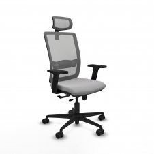 Piqueras y Crespo Haches traslack malla gris bali gris claro brazos 2D base nailon cabecero malla 2D ruedas 65mm nailon