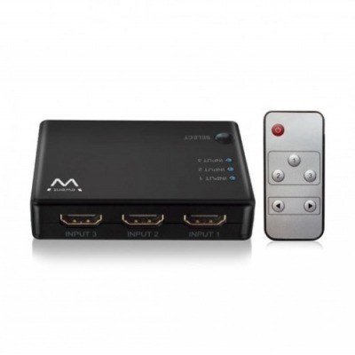 CONMUTADOR HDMI 3 PUERTOS 4K 30HZ ALIMENTADO POR USB INCLUYE MANDO A DISTANCIA