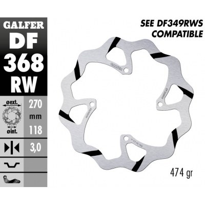 Disco de freno Wave® GALFER DF368RW