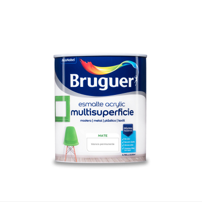 Esmalte acrilico multisuperficie blanco permanente mate 0,750l 5069889 bruguer