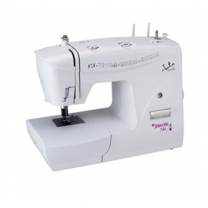 Máquina de coser Jata MC744, 33 puntadas, 2 portacarretes, 60W, con accesorios, blanco