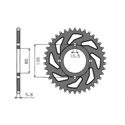 Coronas OEM de repuesto en acero SUNSTAR SPROCKETS 1-3314-41