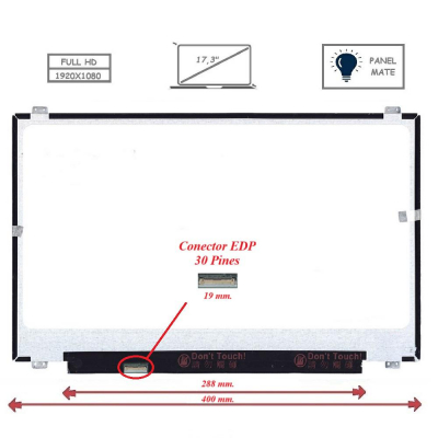 Pantalla para portátil LED 17.3 Slim 30 Pines Full HD Mate
