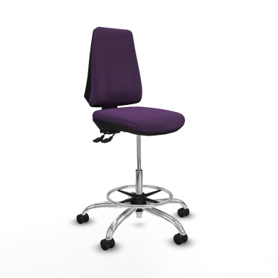 Taburete Elche AS bali morado base cromada ruedas 65mm nailon