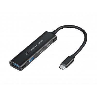 Conceptronic Hub USB 3.0 USB-C/USB-A Aluminio