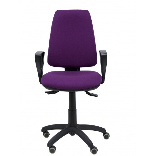 Silla Elche S bali morado brazos fijos ruedas de parqué