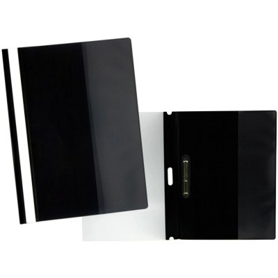 Yes Dossier con Fastener para 30 Hojas A4 - Portada Transparente, Trasera Negro - Fabricado en Polipropileno