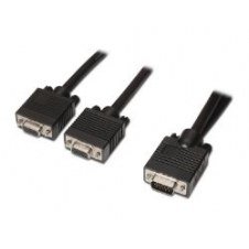 Cable Aisens Vga/m A 2xvga/h 0.45m Negro