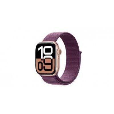 APPLE WATCH SERIES 10 46MM ROSE GOLD ALUMINIUM CASE WITH PLUM SPORT LOOP MWWV3QC/A