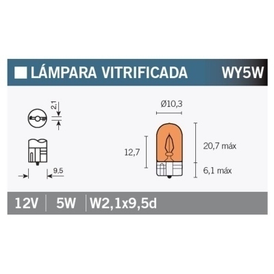 Caja de 10 lámparas 12V5W W5W