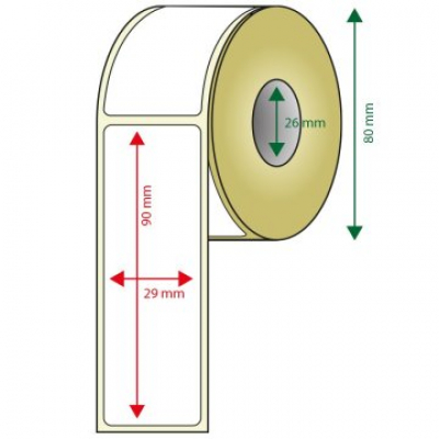 PACK DE 6 ROLLOS DE ETIQUETAS ADHESIVAS TERMICAS BLANCAS APPROX ANCHO 80mm TAMAÑO ETIQUETA 29x90mm 4