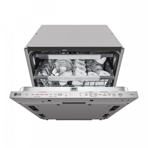 Lavavajillas Integrable LG DB5976TXS, Serie 500, 60 cm, 14 servicios, 3ª bandeja, clase A-20%, 44 kWh/año, 43dB, media carga, 10 programas, AquaStop, QuadWash, TrueSteam, Vapor, puerta deslizante, blanco