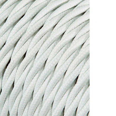 Carrete cable textil trenzado h03vv-f 2 x 0,75 mm² blanco, 25 m