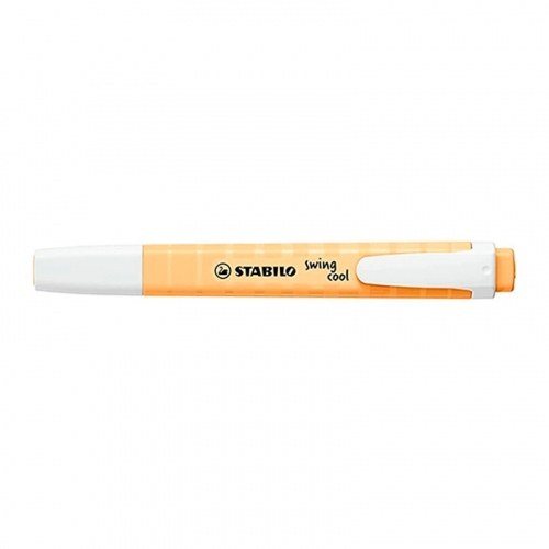 Stabilo Swing Cool Pastel Marcador Fluorescente - Cuerpo Plano - Punta Biselada - Trazo entre 1 y 4mm - Tinta con Base de Agua - Antisecado - Color Naranja Palido