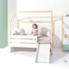 Cama-casita Montessori 70x140 cm madera con cajones verde-menta · Sogni