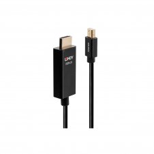 Lindy 40920 adaptador de cable de vídeo 0,5 m Mini DisplayPort HDMI Negro