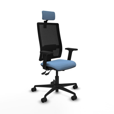 Bormate asincro malla negra bali azul cielo brazos 2D base nailon cabecero 2D ruedas 65mm nailon