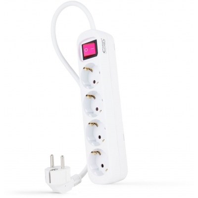 Base Multiple 4 Enchufes Interruptor Cable 1,4m BLANCA