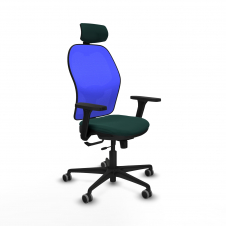 Piqueras y Crespo Jorquera traslack malla azul similpiel verde botella brazos 3D base nailon cabecero 2D ruedas 65mm engomada