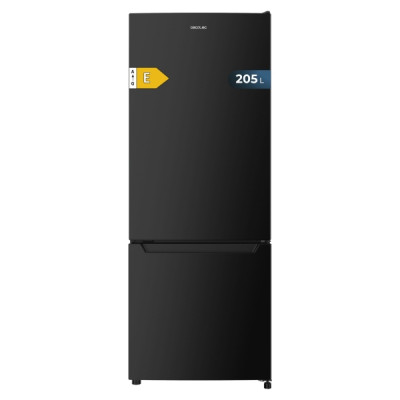 Cecotec Bolero CoolMarket Combi 205 DF Black E Frigorifico Combi - Capacidad 205L - Defrost - Enfriamiento Rapido - Display Interior - Puerta Reversible - Clase E - 54x55x144cm - Color Negro