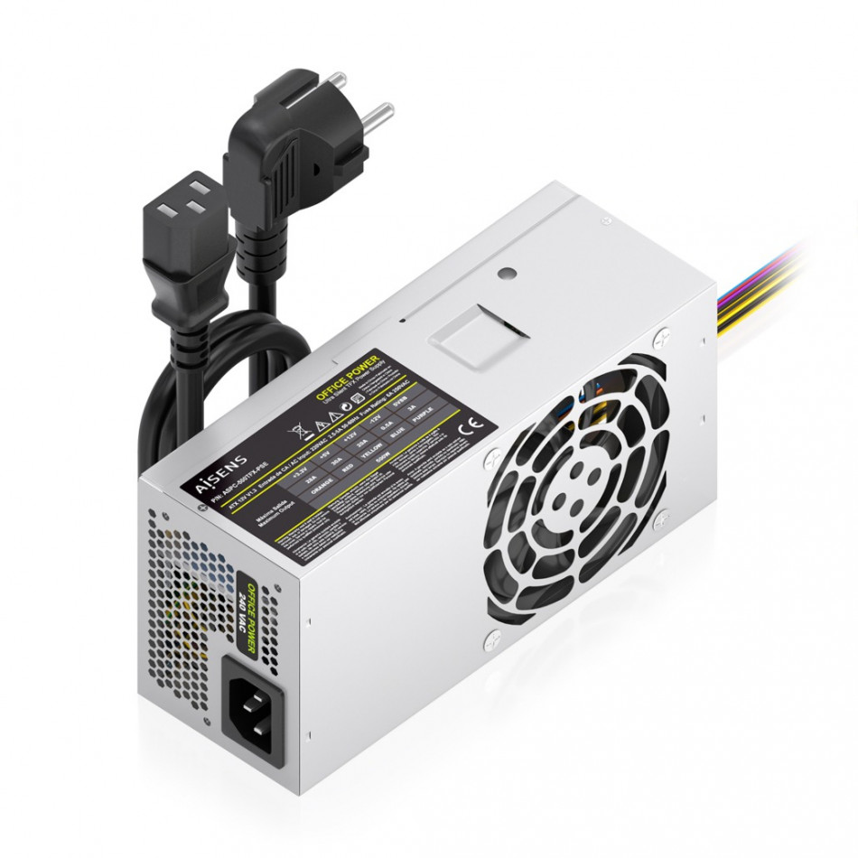 AISENS - FUENTE ALIMENTACION TFX 500W CON CABLE DE ALIMENTACION OEM, PLATA