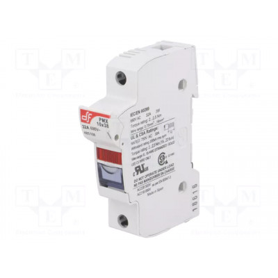 Portafusible CARRIL DIN fusible 10,3x38mm DF ELECTRIC