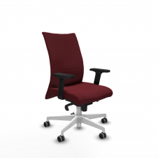 Piqueras y Crespo Albacete confidente sincro similpiel granate brazos 2D base blanca ruedas 65mm engomadas