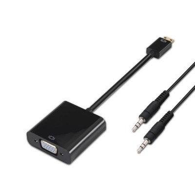 Conversor MiniHDMI a VGA y audio conector