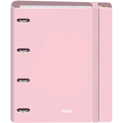 Dohe Serenity Polyfoam Carpeta de 4 Anillas Mixtas de 35mm A4 Recambio 100 Hojas Cuadricula 5mm - Cubierta de Polyfoam 2mm - Cierre con Goma - Incluye 4 Separadores y Sobre de Polipropileno - Color Ro