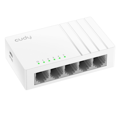 Cudy Switch 5 Puertos RJ45 - Alimentacion por USB-C - Capacidad Conmutacion 10Gbps - Indicadores LED - Funcion Vigilancia IGMP -