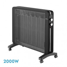 Radiador Mica Manglar 2000w Negro 2potencias Antivuelco Prot. Seg. Termost. Regulable 62x73,2x26 Cm