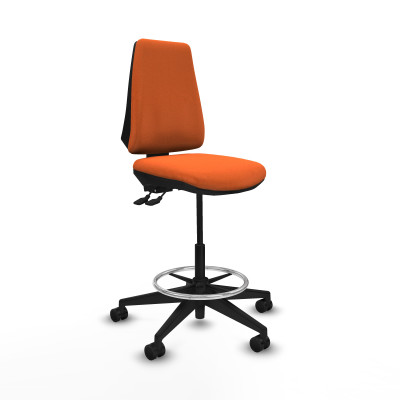 Taburete Elche AS bali naranja base piramidal ruedas 65mm nailon