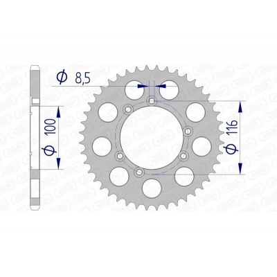 Corona AFAM aluminio 93303 - Paso 520 93303-44