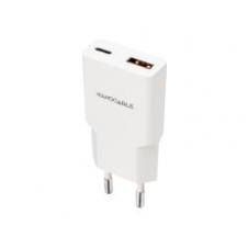 Cargador Nanocable Usb-C Usb-A 30W Blanco(10.10.2028)