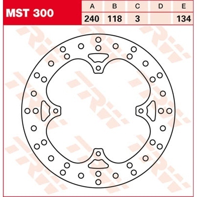Disco de freno fijo redondo 220-250 mm TRW MST300