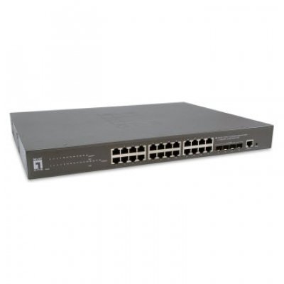 SWITCH GESTIONABLE LEVELONE L3 GTP-2871 24P GIGA POE (400W) + 4P SFP+ 10G