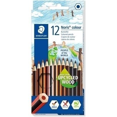 Staedtler Noris Colour 185 Pack de 12 Lapices Hexagonales de Colores - Fabricados en Wopex - Muy Resistentes - Madera de Fuentes Sostenibles - Colores Surtidos