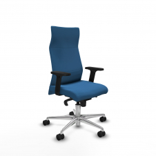 Piqueras y Crespo Albacete direcci?n sincro similpiel azul claro brazos 2D base aluminio ruedas 65 nailon