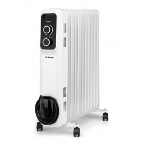 Radiador de aceite Orbegozo RS 2500, 11 elementos, 3 potencias, 2500W, termostato regulable, blanco