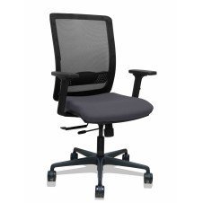 Piqueras y Crespo Silla Haches traslack malla negra asiento bali gris oscuro brazos 2D ruedas 65mm