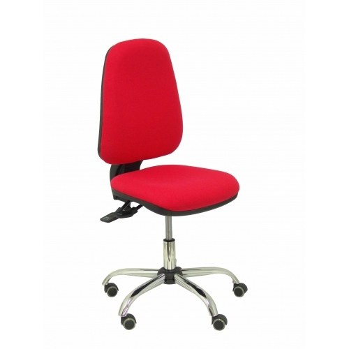 Silla Sierra S bali rojo base cromada ruedas parqué