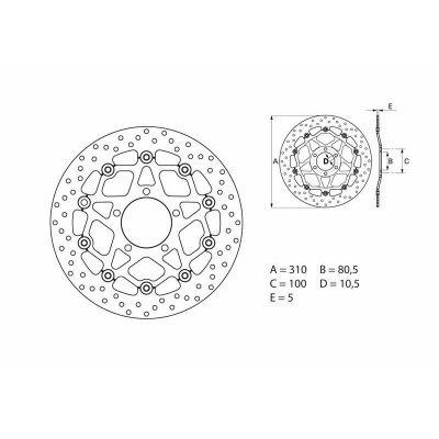 Disco de freno flotante Brembo 78B40861 78B40861