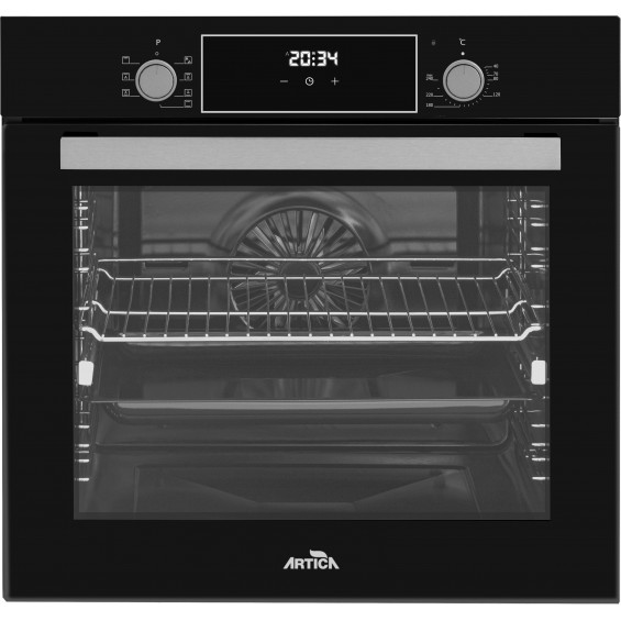 Horno multifunción Artica AHB82281BK, 80 litros, 8 funciones, guía telescópica, display, clase A, negro