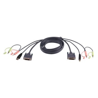 Cable KVM DVI-I single link USB de 3 m
