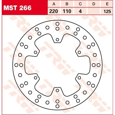 Disco de freno fijo redondo 220-250 mm TRW MST266