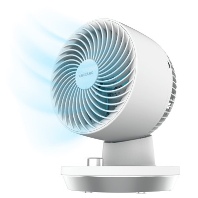 Cecotec EnergySilence 800 Cyclone Desk Ventilador de Sobremesa - Potencia de 45W - Diametro de 8 - 3 Velocidades - Oscilacion 60º - Inclinacion 90º - Uso Sencillo - Color Blanco